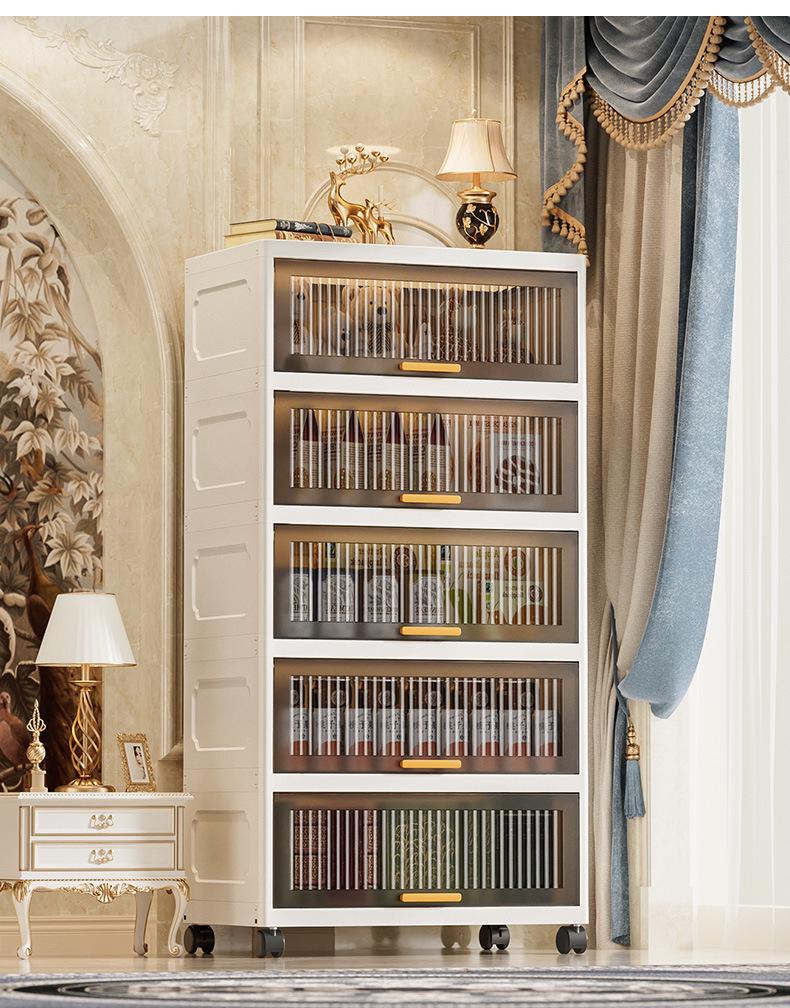Multi-Layer Plastic Storage Cabinet for Children's Clothes, Snacks, Toys, Bedroom, Wardrobe, and Medicine.
