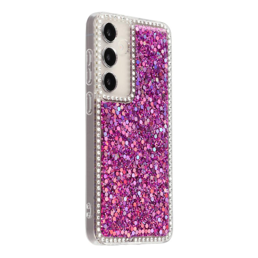 For Samsung Galaxy S24 Case Rhinestone Edge Glitter Epoxy TPU Phone Cover