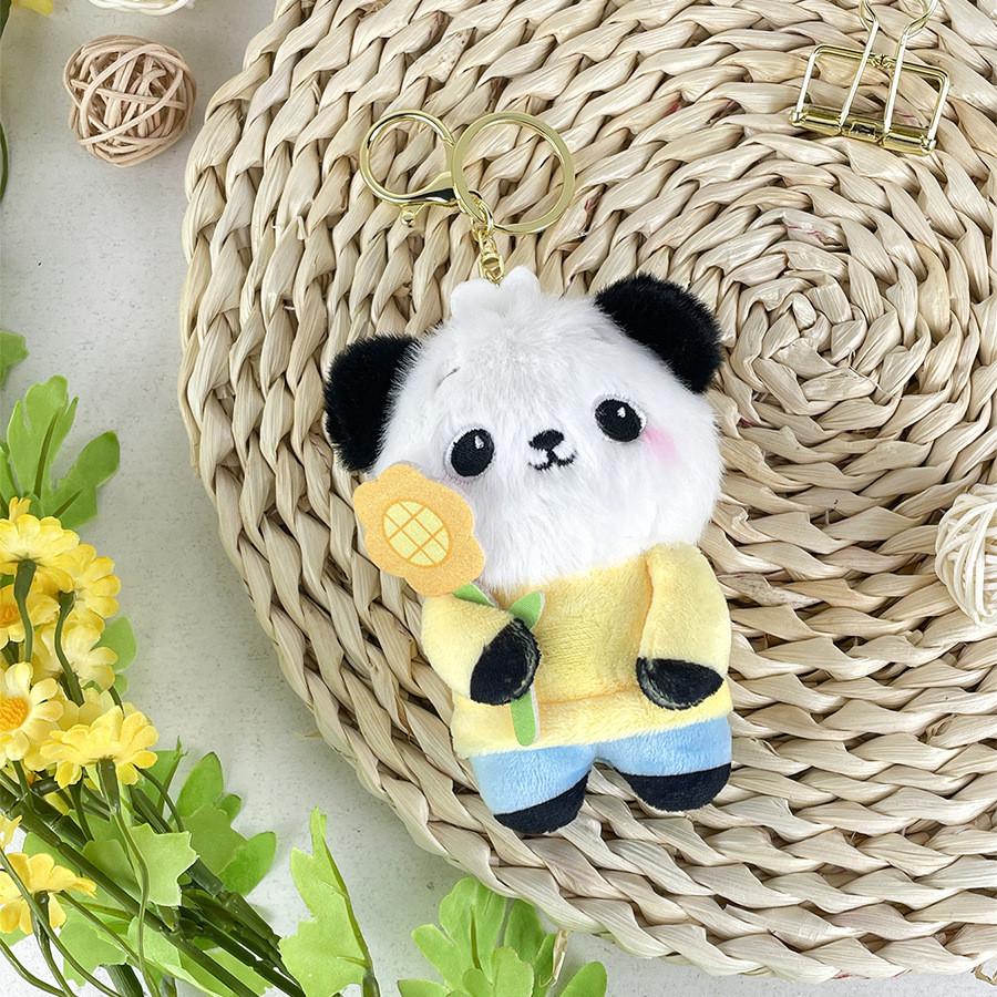 

Plush Panda Sunflower Toys Bag Hanging Accessories Keychain Souvenir Pendant
