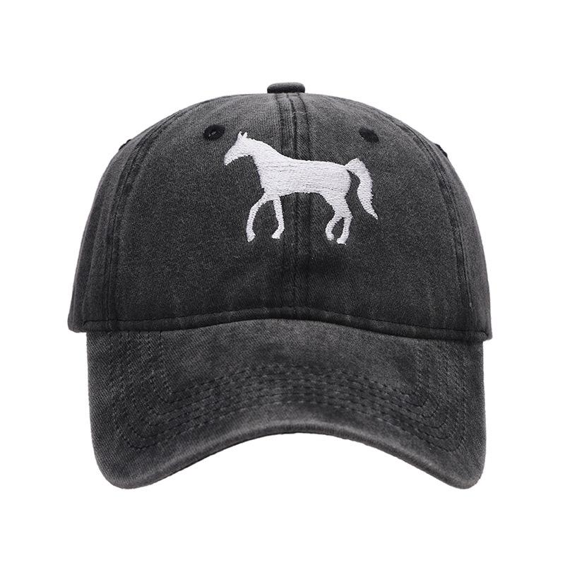 New Luxury Horse Embroidery PVC Adjustable Sun Hat for Unisex Casual Outdoor Fashion