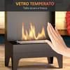 Freestanding Bioethanol Fireplace with 0.9L Burner and 3.3 Hour Burn Time, 38x22x54 cm, Black