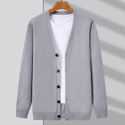 High Quality Men's V-Neck Sweater Cardigan Autumn Winter New Soft Simple Knitwear Jacket Fashion Casual Versatile Trend Menswear