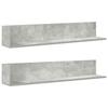 VidaXL Étagères murales 2 pcs gris béton 100x16,5x16,5 cm, étagère flottante, étagère suspendue, étagère murale d'angle, 860043