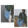 IELGY Denim Bag Large-Capacity One-Shoulder Messenger Korean Version Trendy All-Match Handbag