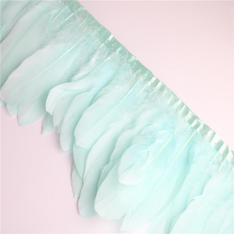 2 Meter/Lot Gänsefedern Besätze gefärbt Echte Gänsefeder Fransenbänder für Kleid Rock Stoffgürtel dekorative Kleidung