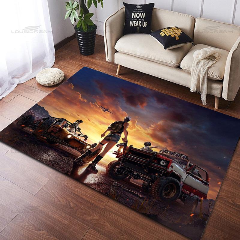 Popular 3D Shooting Game Decorative Carpets Square Flannel PUBG Carpets Modern Home Bedroom Rug Living Room Carpets