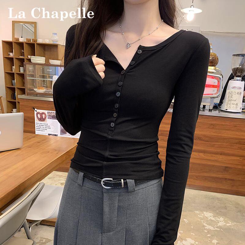 La Chapelle Women's Slim-Fit Long Sleeve Base Layer T-Shirt