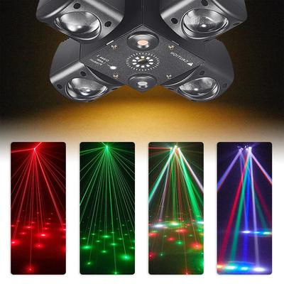 LED Beam Moving Head Stage Light DMX512 Sound Control KTV Laser Disco Bar Party Light 4 Arm Stage Beam Laser Light