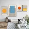 Abstraktní styl Čáry Nástěnné umění Plakát a tisky Geometrie Barevný blok Malba na plátně Severské dekorativní Obývací pokoj Domácí dekorace