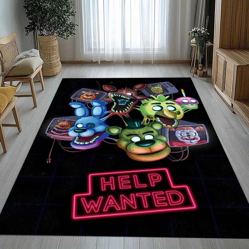 Tappeto Area Antiscivolo Horror Freddy F-FNAF Giochi Soggiorno Tappeto Morbido per Camera da Letto Stanza dei Giochi dei Bambini Divano, Zerbino Decorazione per la Casa Regalo