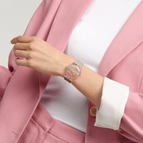 Swatch Turner's Scarlet Sunset Watch, Pink, SO28Z700