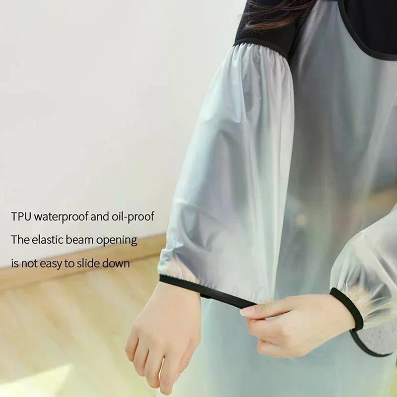 2Pcs TPU Waterproof Oversleeves Anti-Dirty Housework Cleaning Fawn Arm Sleeves Sleeve Cuff Arm Cover Kitchen Apron Accessories