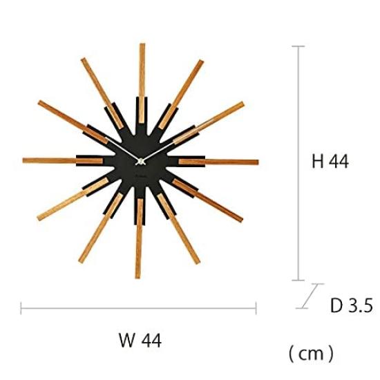 Interform Sirio Wall Clock Wood Sweep Movement 44cm CL-3346BK Black/White