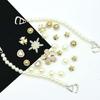 24/26PCS Fashion Shoe Charms Set Accessories Hole Shoe Buckle Golden Rhinestone Flower Pearl Chain DIY 3D Shoes Decorations Gift
