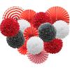Round Paper Flower Fans And Balls Set For Wedding Party Decor Eco-Friendly Multicolor Visual Effect
