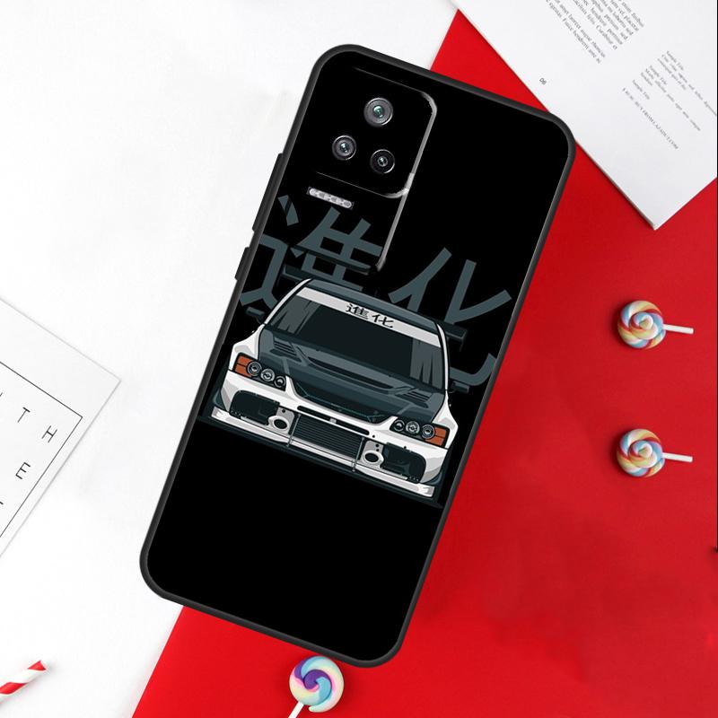 JDM Car Evo Case For Xiaomi 13 12 Lite 12X 11T 12T Pro Cover For POCO F5 X5 X3 Pro X4 F4 GT F3 C40 M5s