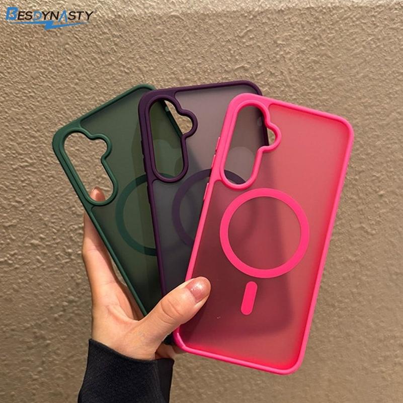 Business Matte Translucent Case For Samsung A57 A37 A56 A36 A55 A17 Magnetic Cover For Galaxy S26 S25 S24 S23 Ultra