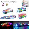 Electric Transparent Gear Led Light Music Car Model For Kids' Educational Toy Gift