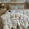 Ins Nordic Bedding Set Striped Pure Cotton Duvet Cover Set Skin-Friendly Single Twin Full Queen Size Flat & Fitted Sheets Set