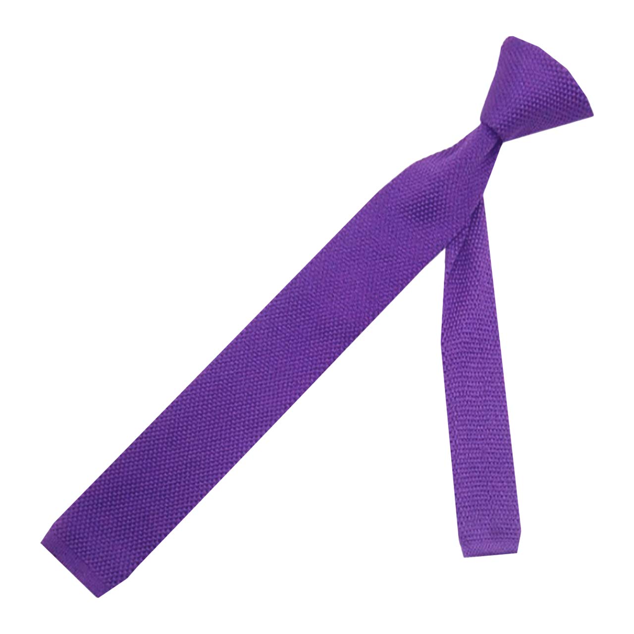 WHITE FANG Вязаный галстук, Стирка, Однотонный, Повседневный, Стильный, Мужской NC010 (04: фиолетовый)