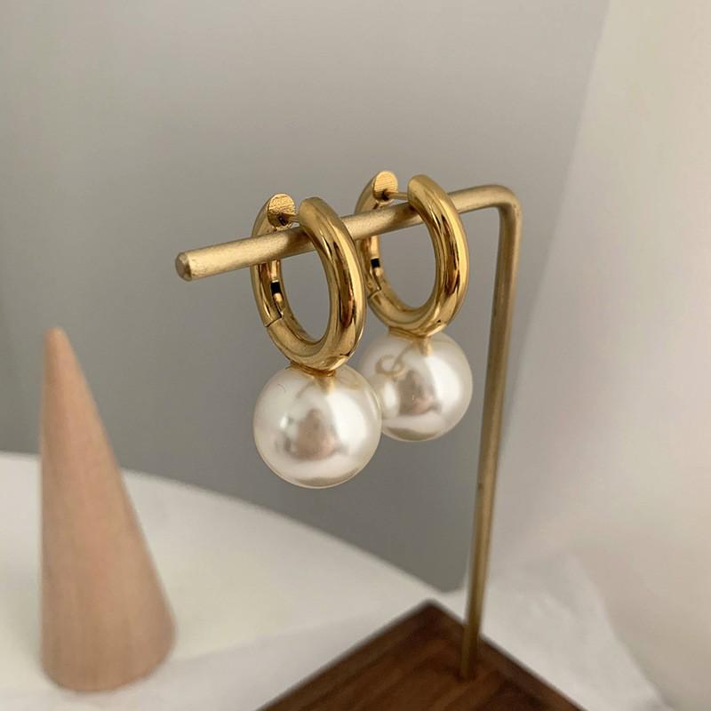 925 Silver Retro Pearl Earrings - Classic Japanese & Korean Style