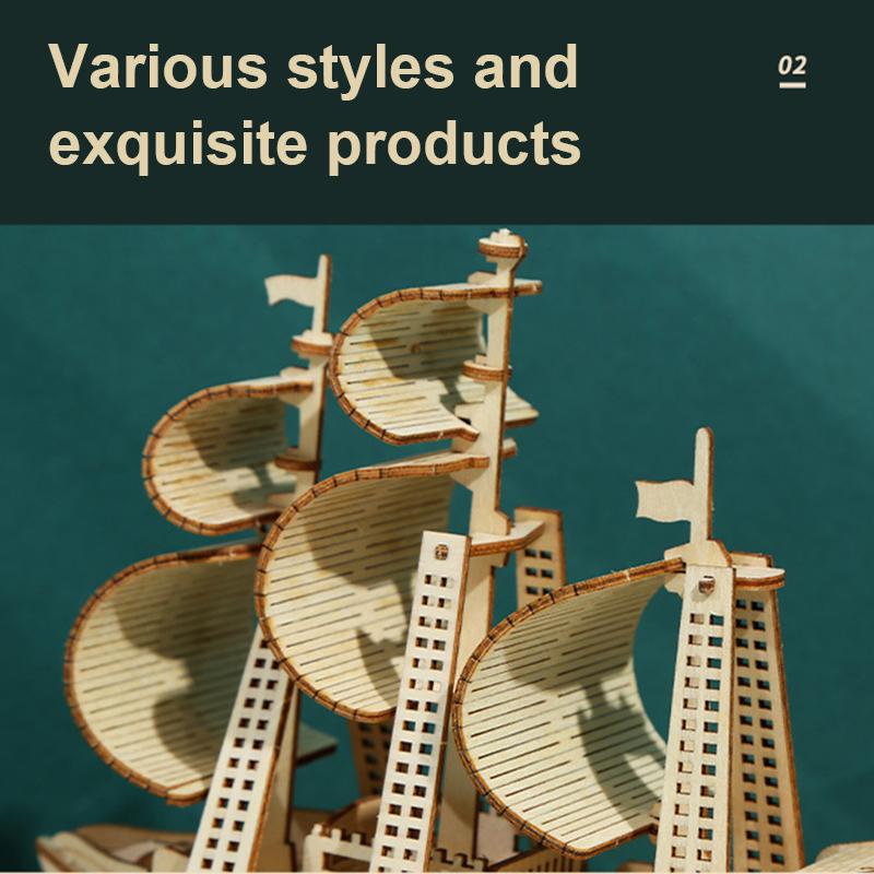 Puzzle 3D en bois vintage, voilier océanique, kit de bricolage, modèle de bateau en bois, créatif, cadeaux d'anniversaire de Noël pour adultes