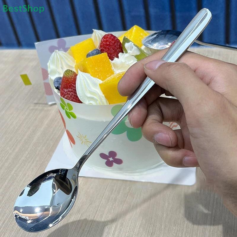 Ensemble Cuillère et Fourchette en Acier Inoxydable Vaisselle Style Coréen Cuillères à Long Manche pour Adultes Repas et Soupe, Cuillères à Soupe Ménagères