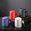 Distant Mountain Ceramic Cup Set: Creative Three-Piece Office Mug with Tea & Water Separation. Ideal Business Gift or Souvenir.