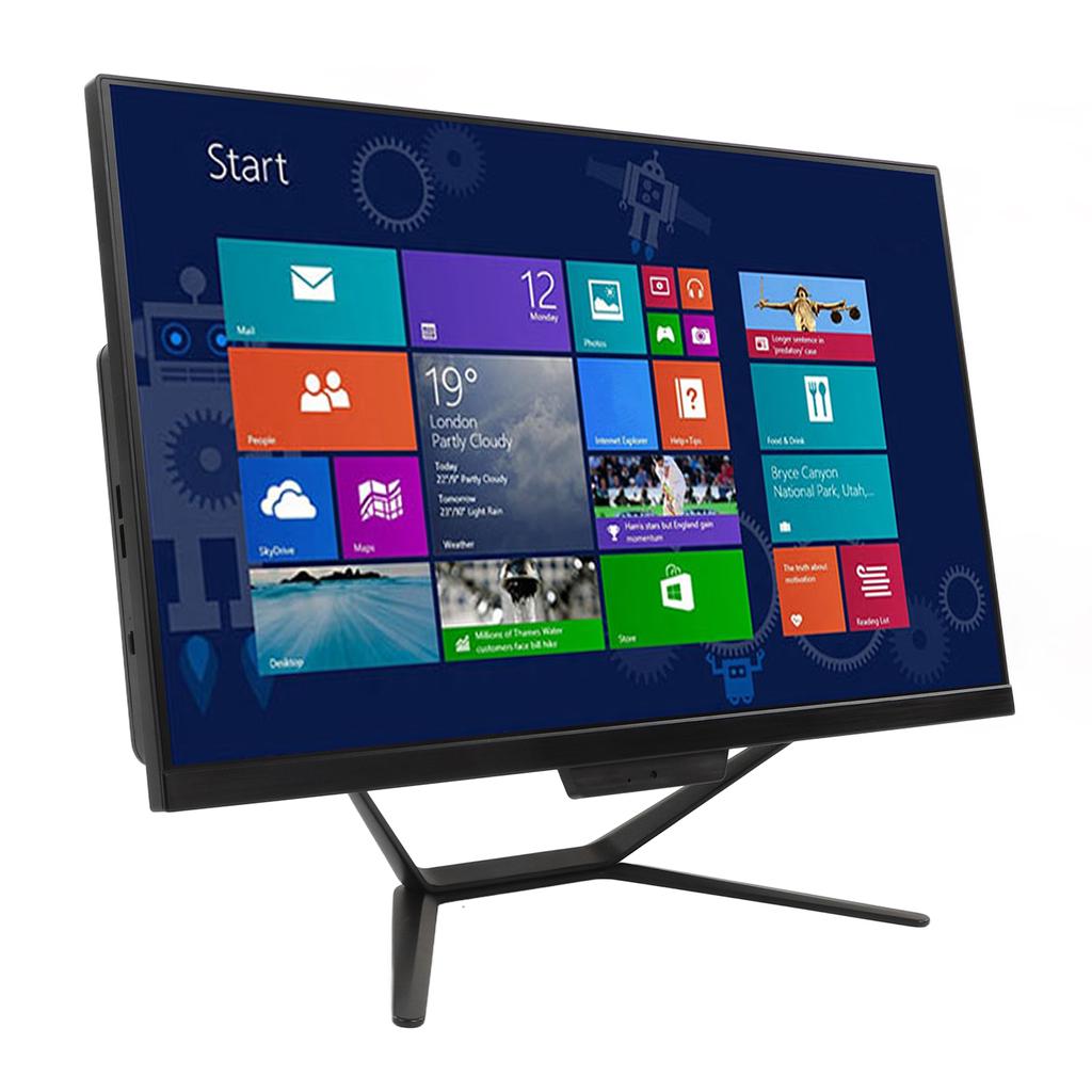 All in One Desktop Black 23.8 Inch FHD 1920x1080 with Camera J4125 CPU 8G DDR4 4 Core AIO Desktop