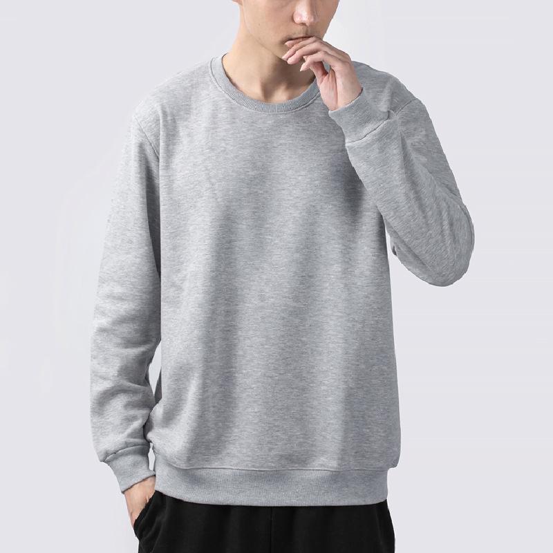 Men's Oversized Korean Style Crew Neck Sweatshirt, Versatile Long Sleeve for Autumn/Winter