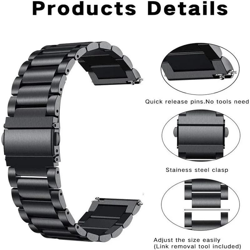 22mm 20mm Metal Strap for Huawei Watch GT3 GT4 46mm 41mm 3 4 Pro SE Amazfit GTS Mini GTR4 Stainless Steel Bracelet Wristband