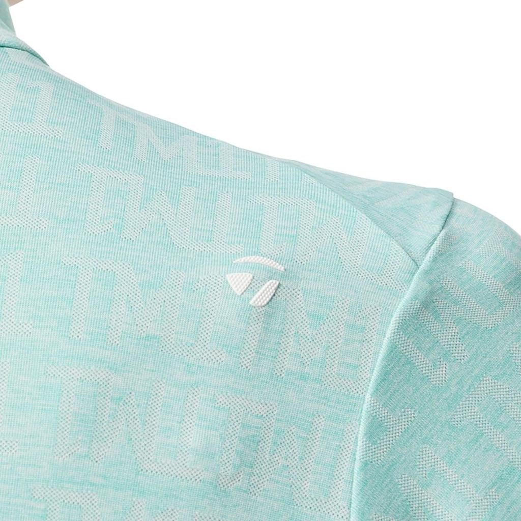 TaylorMade Fine Jacquard S/S Mock Jacket, Turquoise, Large, Women's, 2025SS UN701