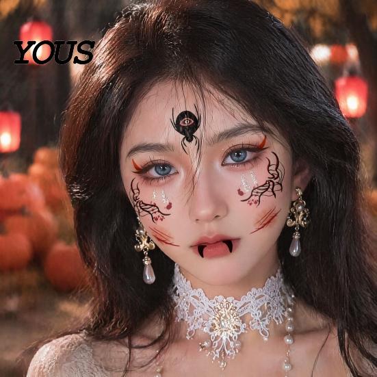 Skin Friendly Temporary Face Art Halloween Tattoo Stickers, Waterproof Scary Makeup Decals for Party, Kits Adults Wound Scar Body Kids Water Transfer