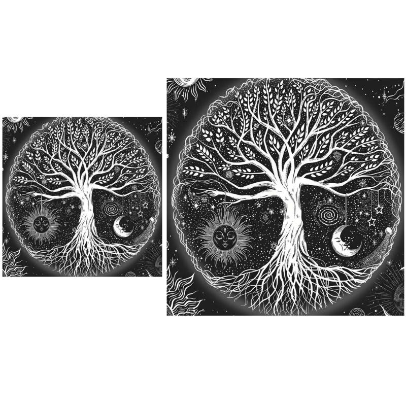 Altar Cloth Tarot Mat Table Cloth Witchcraft Square Alter Wiccan Spiritual Alter Cloth Life Tree 50x50cm/75x75cm