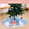 Charming Silver Forest Santa Snowflake Christmas Tree Skirt For Magical Christmas Decor