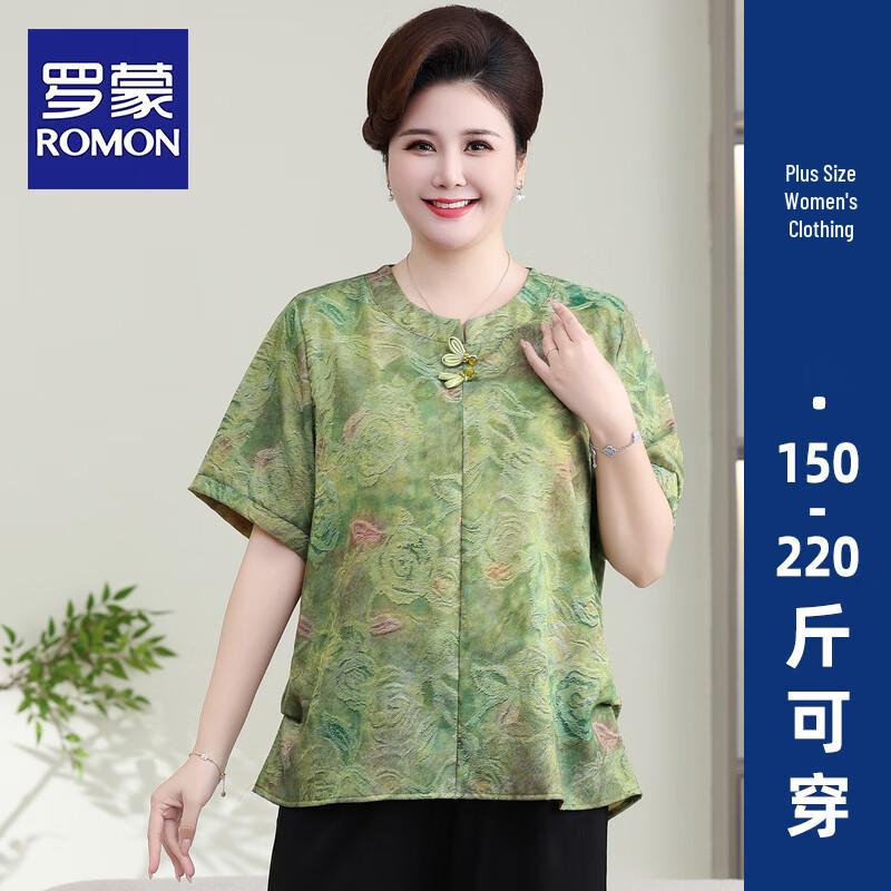 ROMON Women s Plus Size Elegant Short Sleeve T-Shirt 3XL