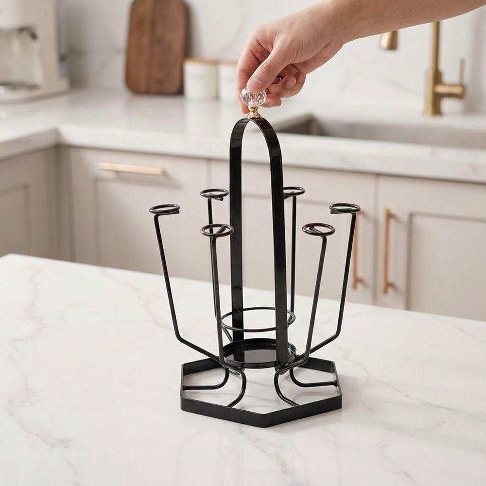 Upside Down Glass Cup Storage Rack Iron Tea Cup Holder Practical Cup Organizer  for Home