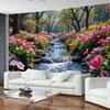 Natural Landscape Flower Stream Tapestry Multi Size Wall Hanging Aesthetic Dormitory Home Background Decoration