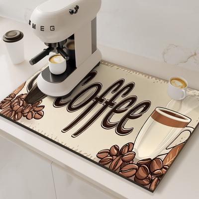 Coffee Machine Mat Waterproof Drain Pad Non-slip Dish Drying Mats For Kitchen Quick Dry Tableware Faucet Placemat Dinnerware