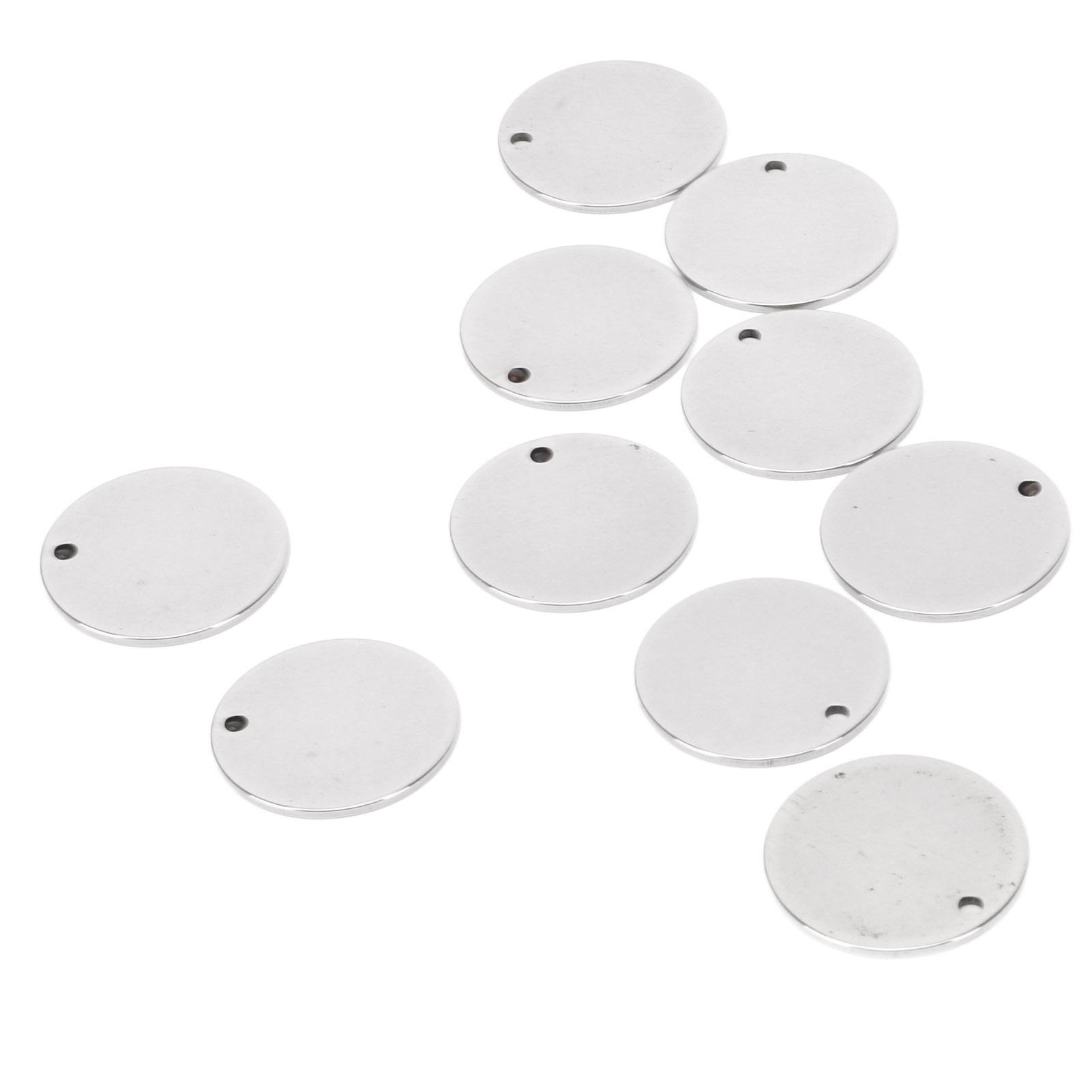 10 Pcs Flat Round Blank Pendants Smoother Surfaces Diameter 2cm DIY Accessories for Necklaces Bracelets Earrings Anklets