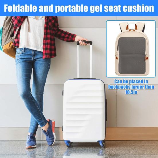 TPE Gel Portable Seat Cushion Sedentary Pain Relief Breathable Washable Outdoor Camping Garden Bench Travel Airplane Seat Foldable Pad Mat