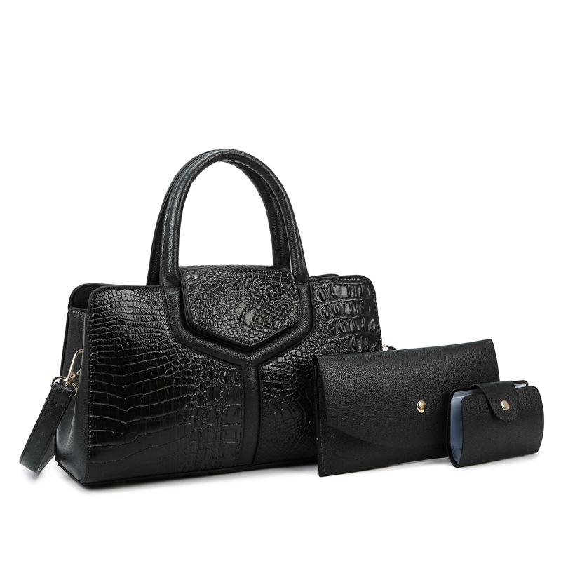 Women's bag new crocodile pattern embossed mother and child bag fashionable retro large-capacity shoulder oblique span bag