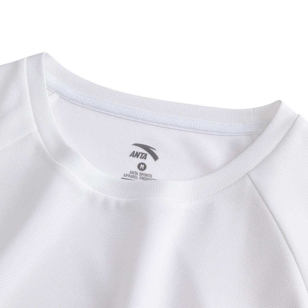 Anta Training Short Sleeve Moisture Wicking Knitted Top Summer T-Shirt Women tops Snow-White 962627116-4
