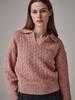 Saengleogsyu Cable Collar Knit Pink