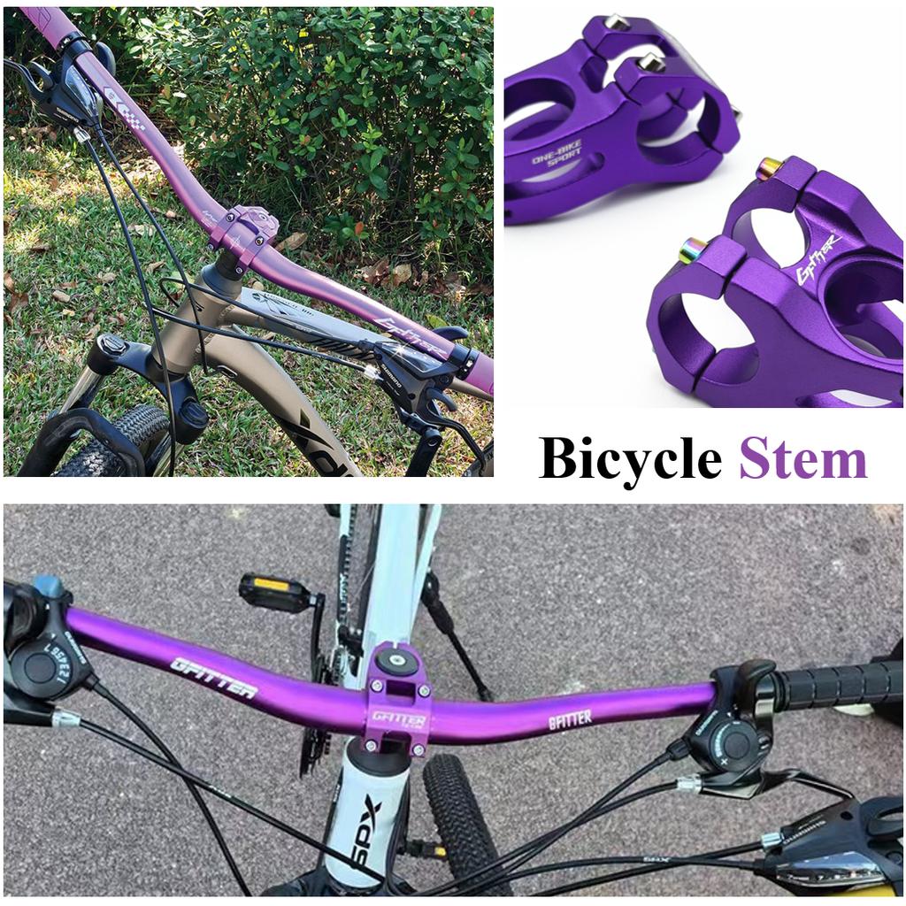 1pc Purple 31.8×28.6mm Aluminum Alloy Bike Stem for MTB/BMX/DH/Trail Riding etc. Anodized, Available in Sandblasted & Glossy