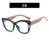  New Fashion Double Color Cat Eye Women Glasses Frame Clear Anti Blue Light Optical Leopard Eyewear