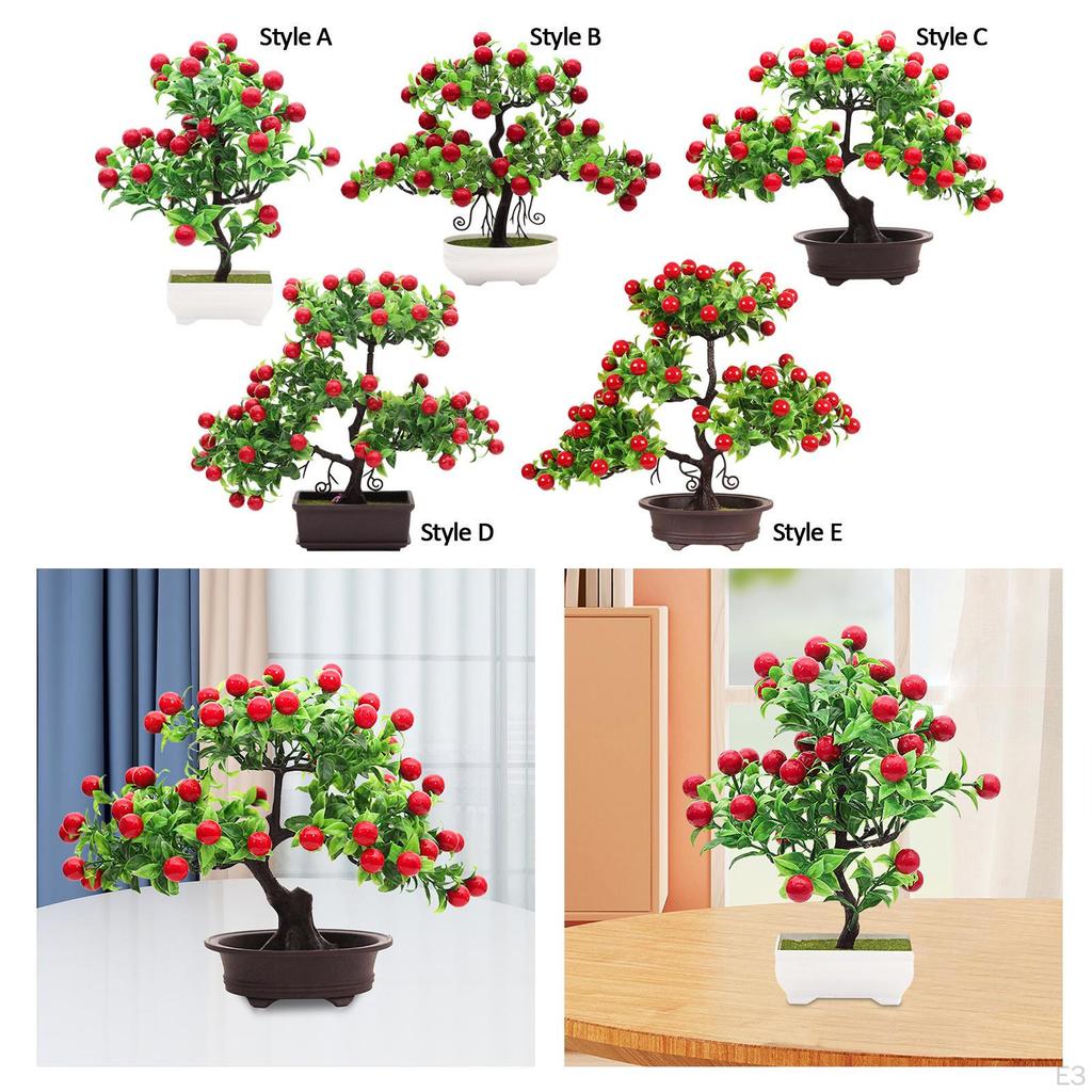Artificial Fruit Tree Bonsai Pot Plants Ornament Realistic PP Material Table Centerpiece for