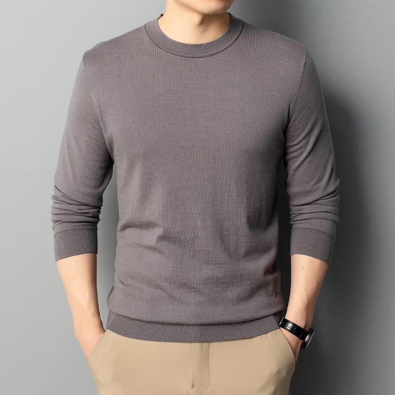 G·TENNA Men's D-HAC3658 100% Wool Crew Neck Pullover Sweater