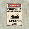Vintage Retro Attack Cat Metal Poster Wall Decor