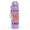 1PC It Is A Good Day To Read Book Art 750ml Color Plastic Water Bottle Leakproof Flip Straw Lid For Sports Office Home Use